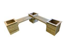 Churnet Valley Garden Furniture Ltd Corner Planter Bench - Timber - L194 X W194 X H55 Cm - Minimal Assembly Required - thumbnail 2
