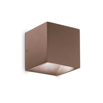 Ideal Lux Rubik Integrated Led Outdoor Up Down Wall Lamp Coffee 730Lm 3000K Ip54