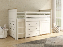 Kids Avenue Heritage Midsleeper With Chests + Desk