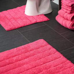 Allure Bath Fashions Ribbed Two Piece Bath Mat & Toilet Mat Set - Hot Pink - thumbnail 2