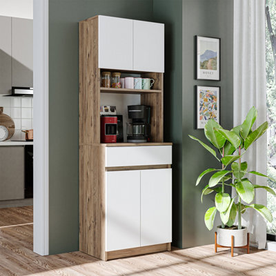 Roomart Napoli Kitchen Dresser, White And Oak Effect - image 1