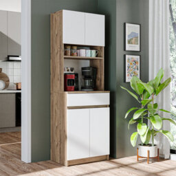 Roomart Napoli Kitchen Dresser, White And Oak Effect - thumbnail 1