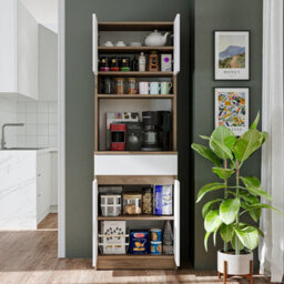 Roomart Napoli Kitchen Dresser, White And Oak Effect - thumbnail 3