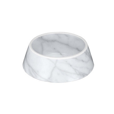 Purely Home Grey Marble Melamine Pet Bowl - Medium Food Bowl For Dogs - image 1