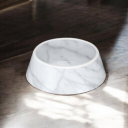Purely Home Grey Marble Melamine Pet Bowl - Medium Food Bowl For Dogs - thumbnail 2