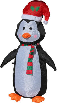 Inflatable Christmas Penguin With Low Voltage Led Lights 1.2M Tall- Indoor Or Outdoors