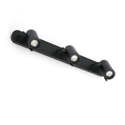 Luminosa Lighting Luminosa Orleans 3 Light Indoor Adjustable Wall Spotlight Black, Gu10 - image 1
