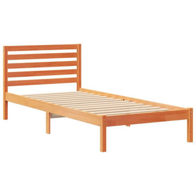 Berkfield Modern With Headboard Wax Brown 100 X 220 Cm Solid Pine Wood - image 1