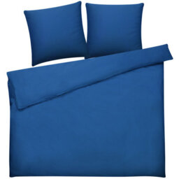 Beliani Duvet Cover Set Harmonridge Sateen Cotton 200 X 220 Cm Dark Blue - thumbnail 4