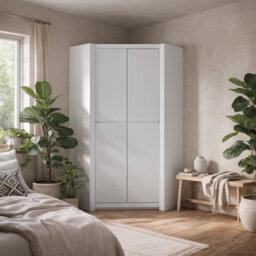 Wyld Haus Vienna Alpine White Corner Wardrobe 2 Door