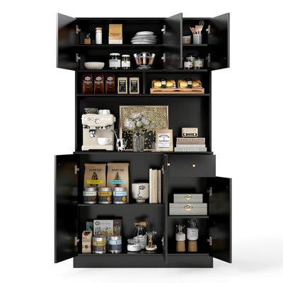 Gainoom 180Cm Tall Pantry Cabinet Kitchen Cabinet Freestanding Buffet Cupboard With Outlets & Usb Ports - image 1