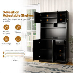 Gainoom 180Cm Tall Pantry Cabinet Kitchen Cabinet Freestanding Buffet Cupboard With Outlets & Usb Ports - thumbnail 8