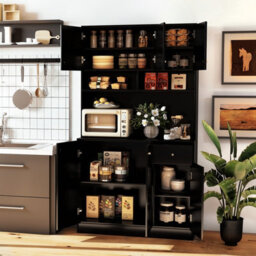 Gainoom 180Cm Tall Pantry Cabinet Kitchen Cabinet Freestanding Buffet Cupboard With Outlets & Usb Ports - thumbnail 4