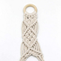 Geezy 2 Tier Rope Hanging Shelf Wooden Boho Bedroom Decor Plant Display Storage Rack - thumbnail 7