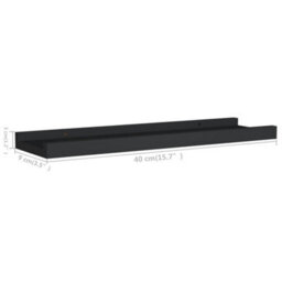Berkfield Picture Frame Ledge Shelves 2 Pcs Black 40X9X3 Cm Mdf - thumbnail 8
