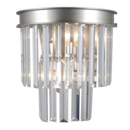 Luminosa Lighting Luminosa Wall Lamp Silver 2 Light  With Crystal Glass Shade, E14 - thumbnail 2