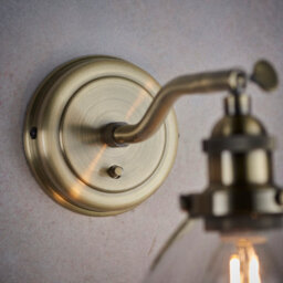 Anson Lighting Pampa Wall Light Finished In Antique Brass Plate And Clear Glass - thumbnail 5