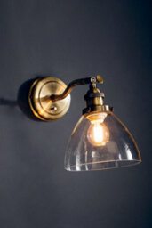Anson Lighting Pampa Wall Light Finished In Antique Brass Plate And Clear Glass - thumbnail 7