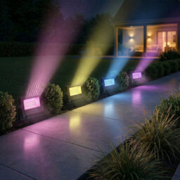 Outsunny 32W Led Floodlights, Outdoor Flood Light With Uk Plug, Black - thumbnail 1