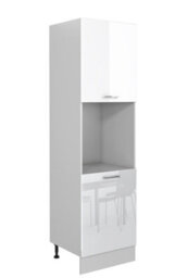 Impact Furniture Kitchen Cabinets White Gloss Set 7 Units With Tall Oven Housing Soft Close Chrome Handles 240Cm Flat Pack Ella - thumbnail 5