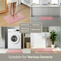 Keplin Non-Slip Microfibre Bath & Toilet Mat 40Cm X 60Cm, Pink - thumbnail 7