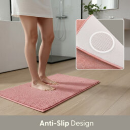 Keplin Non-Slip Microfibre Bath & Toilet Mat 40Cm X 60Cm, Pink - thumbnail 5