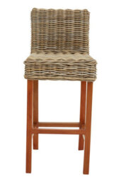 Orsina Natural Rattan Bar Chair, Bar Stool For Kitchen, Bar Area, Breakfast Stool For Home Bar, Wooden Frame - thumbnail 4