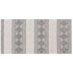 Beliani Handwoven Area Rug 80 X 150 Cm Light Beige Grey Wool-Polyester Geometric Boho - thumbnail 1
