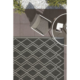Melrose Eden Silver Diamond Design Pile Height 3mm Indoor Outdoor Large Area Rug - 160/230Cm