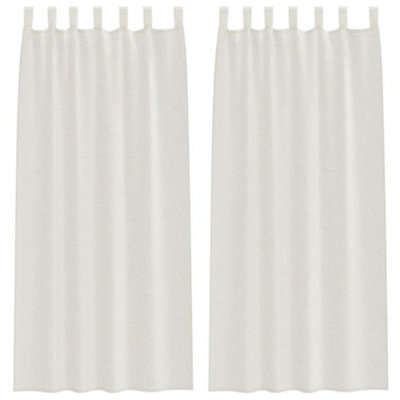 Berkfield Modern Curtains With Curtains 2 Pcs Cream Polyester