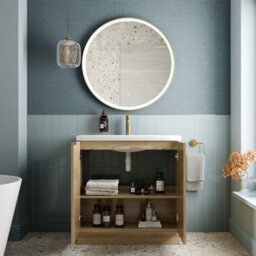 Affine Bathroom Vanity Unit Basin Sink Free Standing 800mm Door Cabinet Storage Wood - thumbnail 3