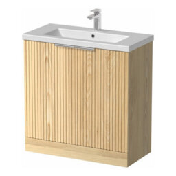 Affine Bathroom Vanity Unit Basin Sink Free Standing 800mm Door Cabinet Storage Wood - thumbnail 5