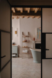 Statement Furniture Florence Wooden Shelving Unit In Truffle. Lean-Up Ladder Shelf. Solid Wood Shelf Storage - thumbnail 5