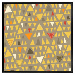 "Andrew Lee Yellow Geometric Triangles (Picutre Frame) / 12X12"" / Oak" - thumbnail 9