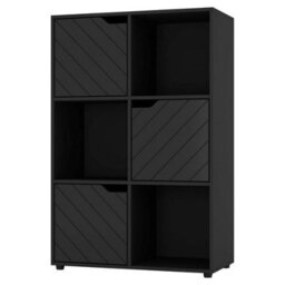 Urbn-Living 6-Cube Shelving Unit With Lined Doors - thumbnail 2