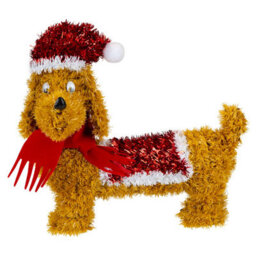 Christmas Decoration Tinsel Sausage Dog X 1 25Cm X 11Cm Dog 25Cm - thumbnail 1