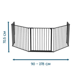 Babydan Olaf Xx Wide Wall Mounted Safety Gate 90 - 278Cm Room Divider, Fire Guard & Play Pen Black - thumbnail 2