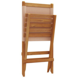 Berkfield Folding Garden Chairs 6 Pcs Taupe Fabric And Solid Wood - thumbnail 8
