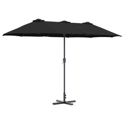 Berkfield Modern Garden Parasol Black Powder-Coated Steel - image 1