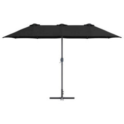 Berkfield Modern Garden Parasol Black Powder-Coated Steel - thumbnail 5