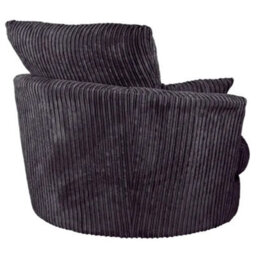SquareBoxx Lennox Swivel Chair Black Jumbo Cord - thumbnail 4