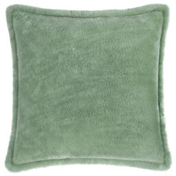 furn. Furn Kallu Faux Fur Polyester Filled Cushion, Frost Green, 45 X 45Cm