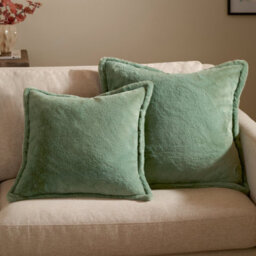 furn. Furn Kallu Faux Fur Polyester Filled Cushion, Frost Green, 45 X 45Cm - thumbnail 6