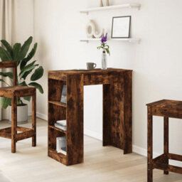 Berkfield Bar Table With Racks Smoked Oak 95X47X103.5 Cm Engineered Wood - thumbnail 3