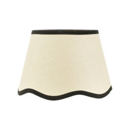 Valuelights Dutton Natural Fabric Black Trim Scallop Edge Ceiling Floor Table Small Lamp Shade And Bulb (D)25Cm - thumbnail 2