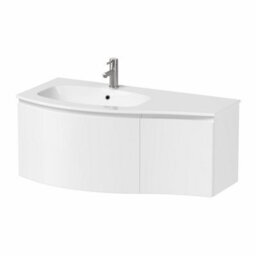 Affine 1000mm Wall Hung Curved Vanity Unit Bathroom Drawer Basin Sink Cabinet White - thumbnail 3