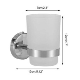 Stainless Steels Toothbrush Holder Wall Mounted Tumbler Bathroom Storage Shelf - thumbnail 2