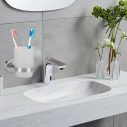 Stainless Steels Toothbrush Holder Wall Mounted Tumbler Bathroom Storage Shelf - thumbnail 5