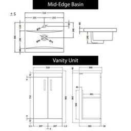 Royal Bathrooms 1000mm Indigo Grey Gloss 2 Doors Furniture Pack With Mid Edge Basin & Elva Back To Wall Toilet - thumbnail 8