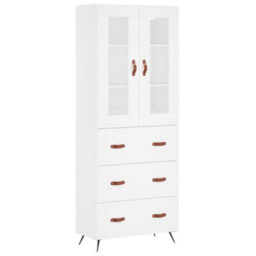 Berkfield Highboard White 69.5X34X180 Cm Engineered Wood - thumbnail 2